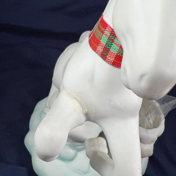 Vintage Unicorn Ceramic Votive Candle Holder With Holiday Bow 1980s Christmas De - Picture 7 of 7